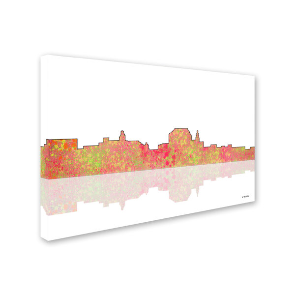 Trademark Art 'Augusta Maine Skyline' Graphic Art on Wrapped Canvas Wayfair